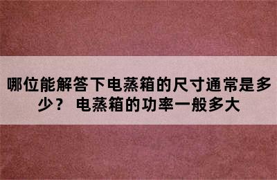 哪位能解答下电蒸箱的尺寸通常是多少？ 电蒸箱的功率一般多大